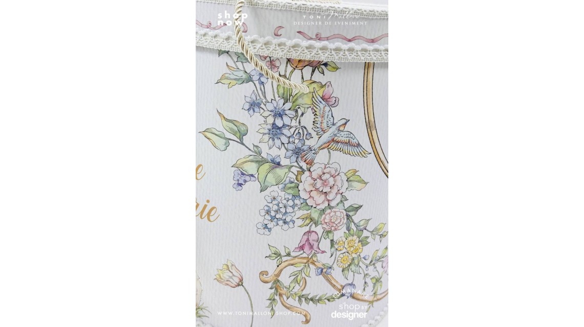 Trusou Botez Fetiță Belle Époque Floral Garden cu Iepuraș Trusou Personalizat Toni Malloni 4